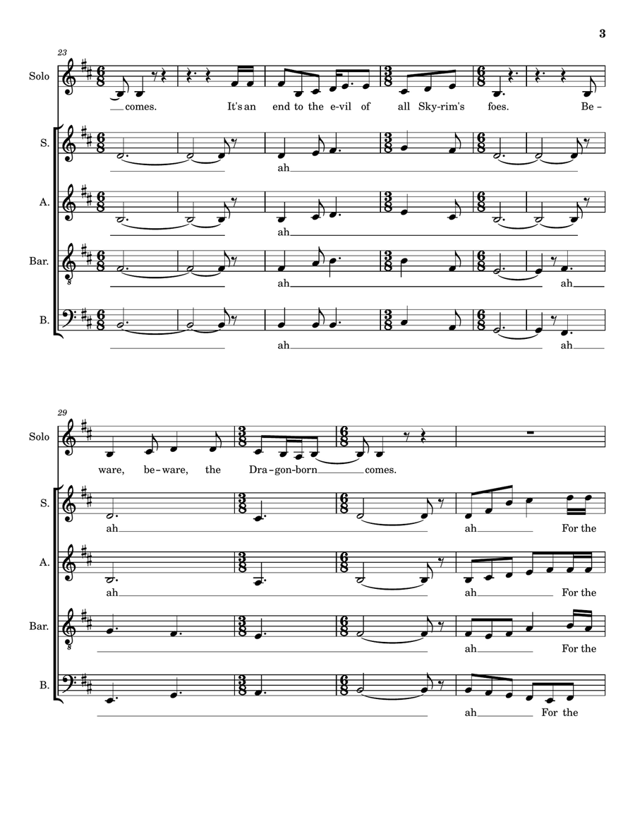 Dragonborn (Skyrim Theme) Divisi scores gallery preview page 3