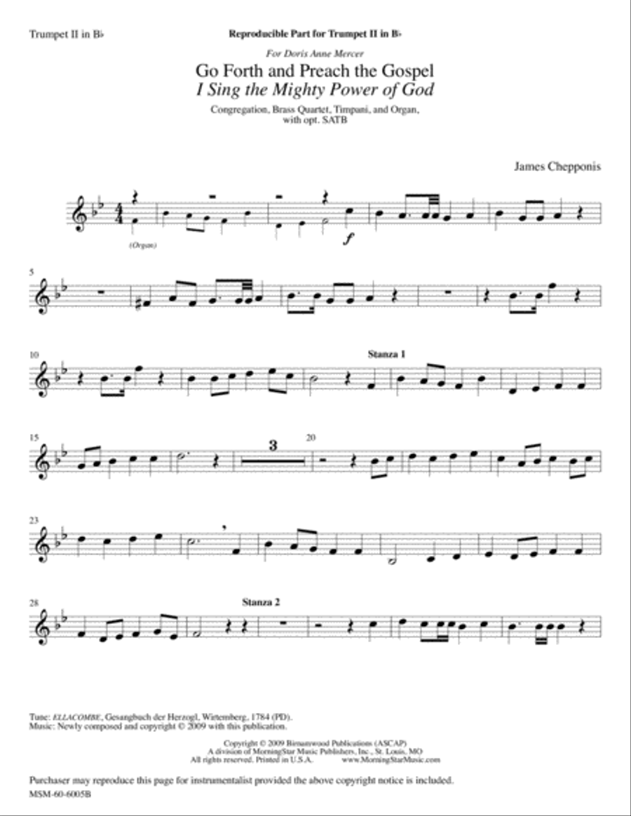 Go Forth and Preach the Gospel I Sing the Mighty Power of God Choir scores gallery preview page 5