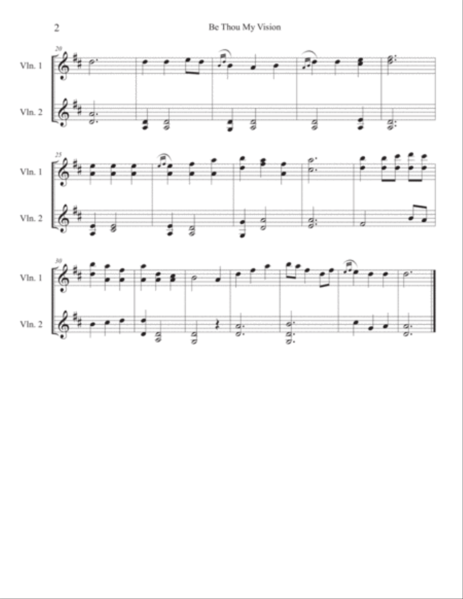 Be Thou My Vision for two violins String Duet scores gallery preview page 2