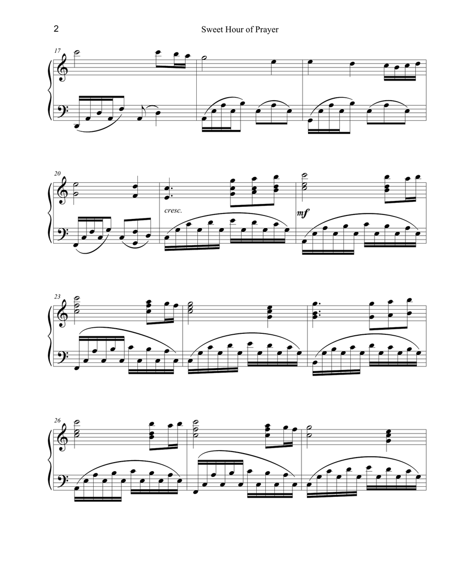 Sweet Hour of Prayer - Piano Solo Piano Solo scores gallery preview page 2