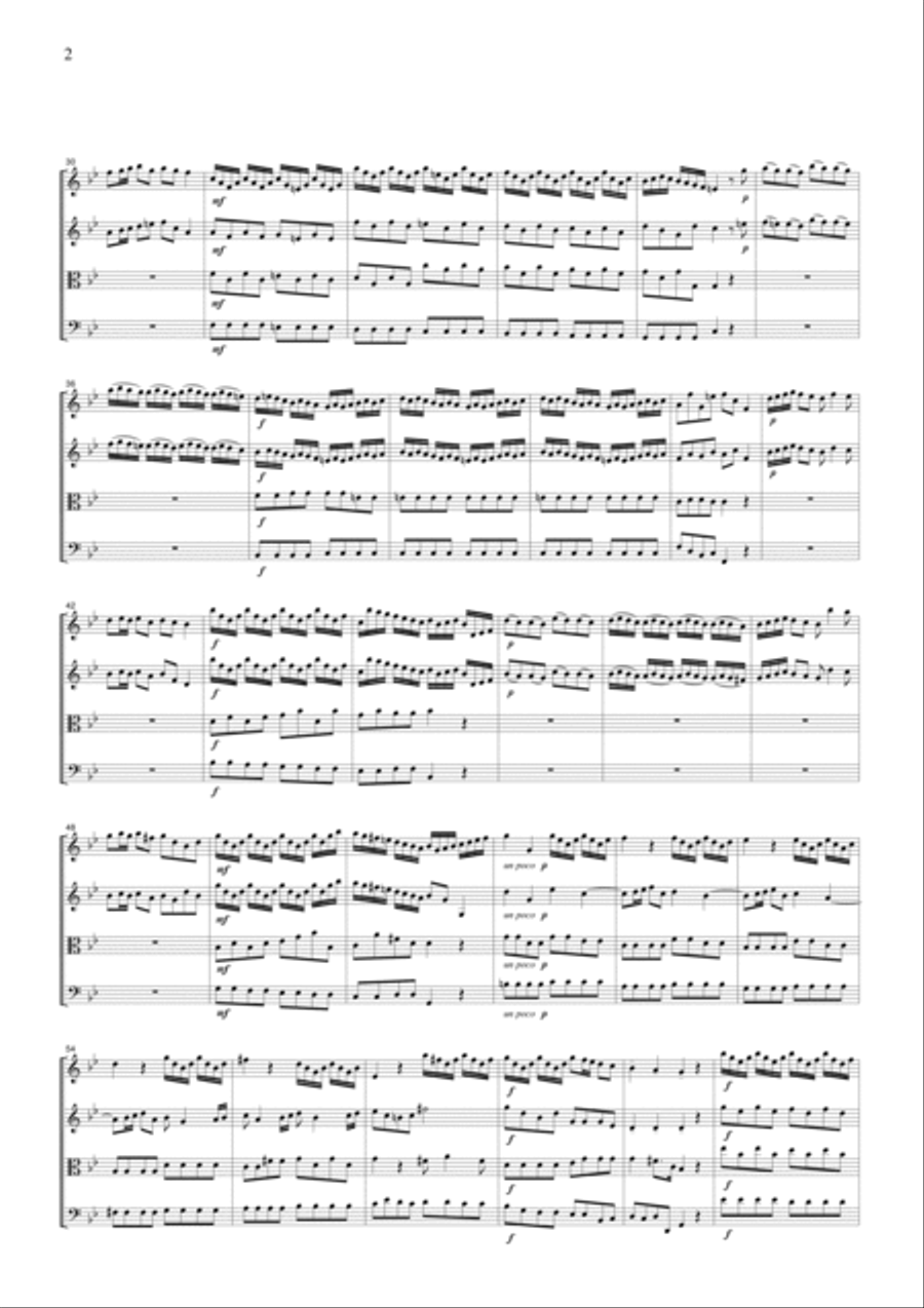 Handel Arrival of the Queen Sheba, for string quartet, CH102 String Quartet scores gallery preview page 2