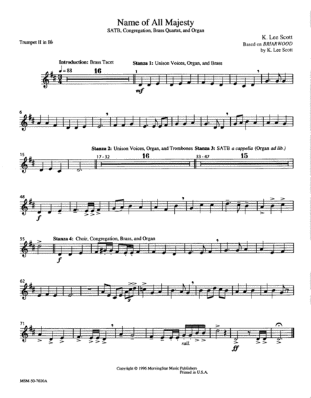 Name of All Majesty (Downloadable Brass Quartet Parts)