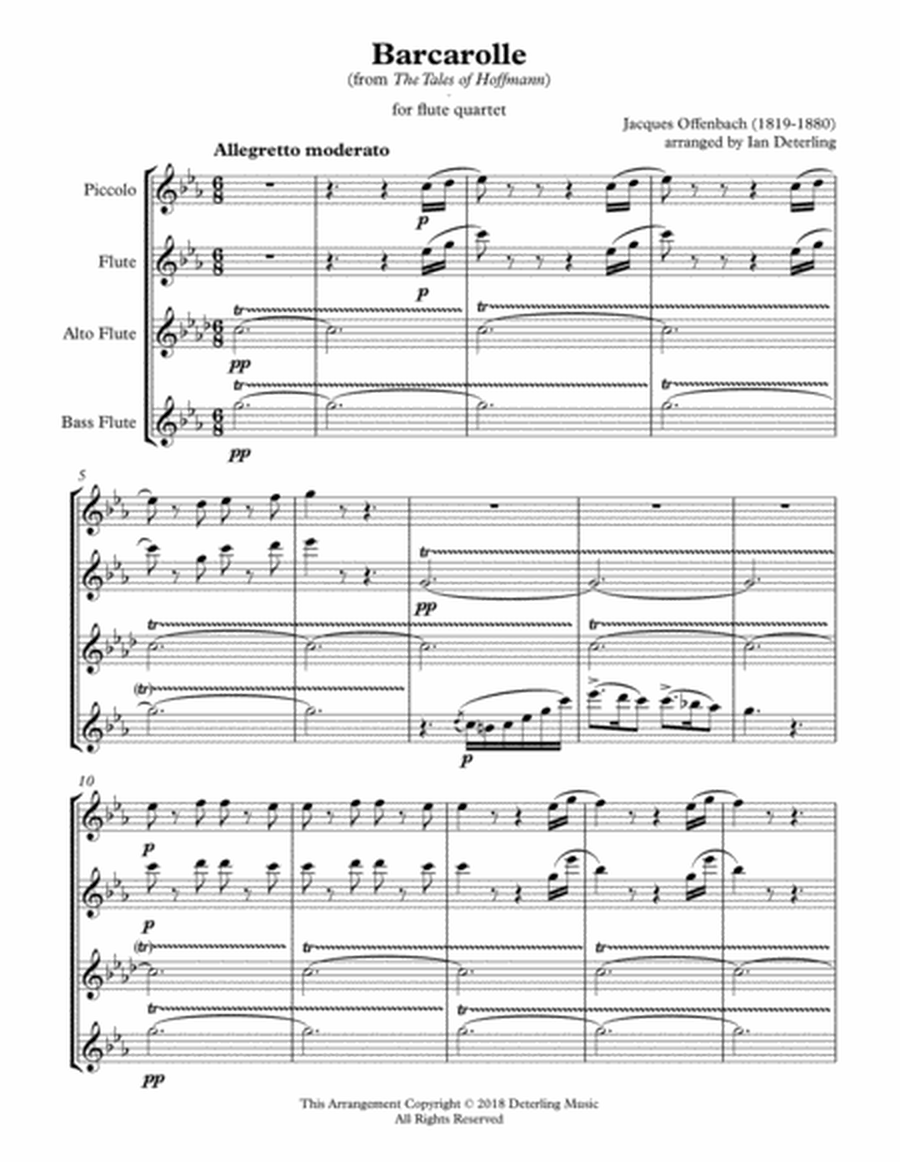 Barcarolle (for Flute Quartet) image number null