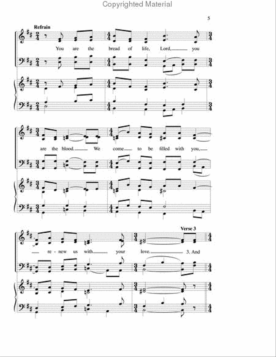 You Are the Bread of Life 4-Part scores gallery preview page 5
