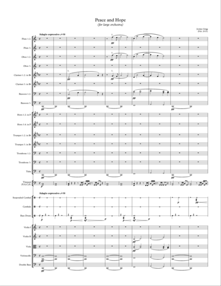 Peace and Hope (for large orchestra) Large Ensemble scores gallery preview page 1