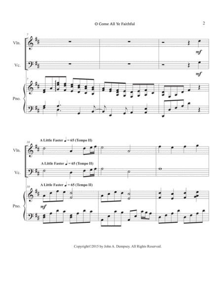 O Come All Ye Faithful (Piano Trio): Violin, Cello and Piano image number null