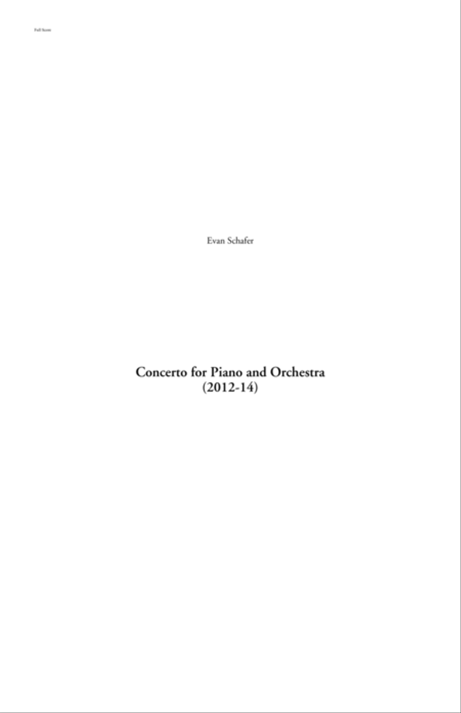 Concerto for Piano and Orchestra (2012-14) Full Orchestra scores gallery preview page 1