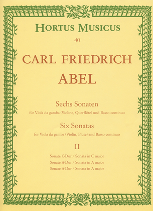Sechs Sonaten für Viola da gamba (Violine, Flöte) und Basso continuo. Heft 2
