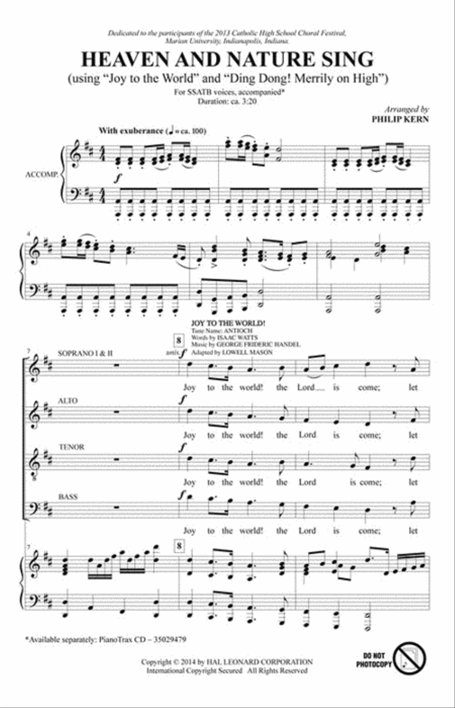 Heaven and Nature Sing SSATB scores gallery preview page 2