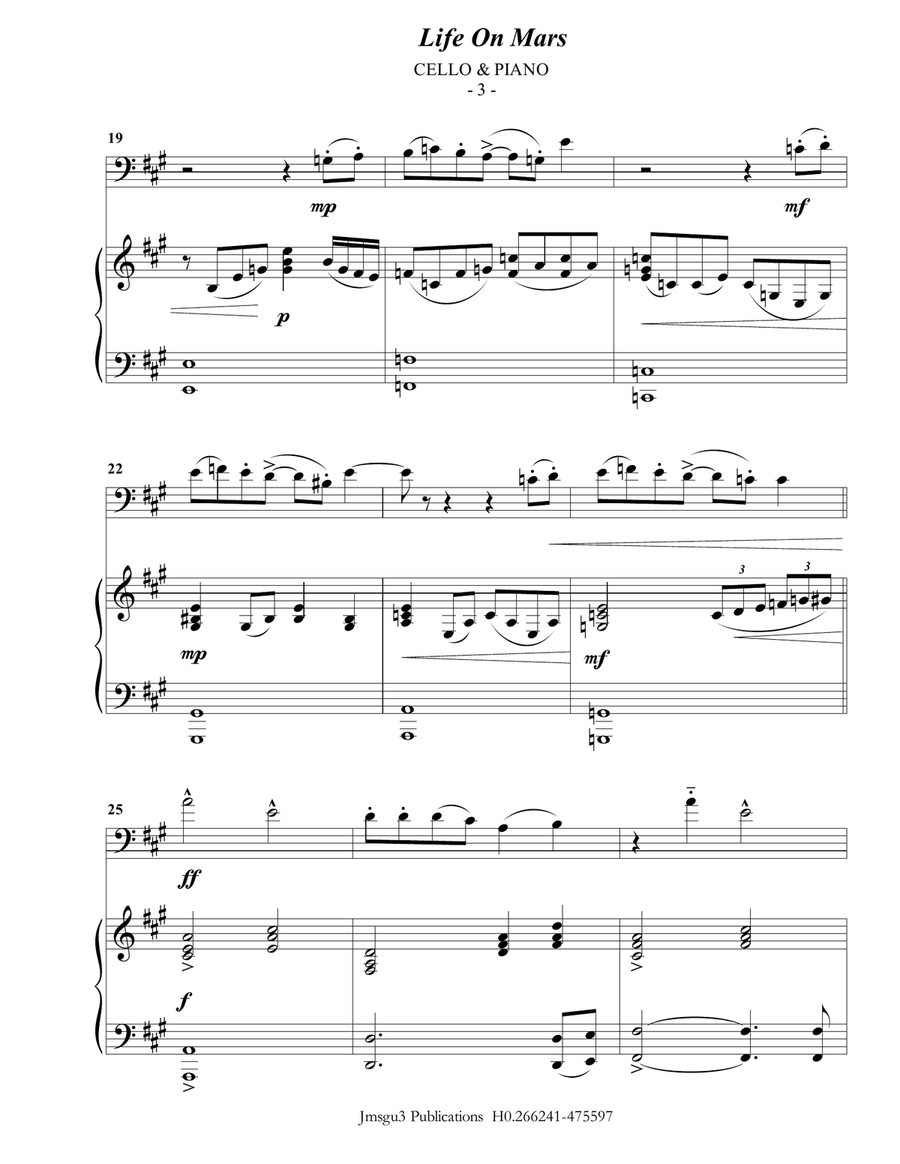 Life On Mars Piano scores gallery preview page 3
