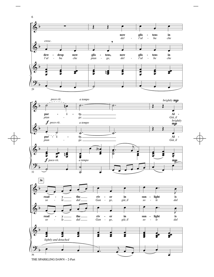 The Sparkling Dawn (Gia Il Sole Dal Gange) 2-Part scores gallery preview page 4