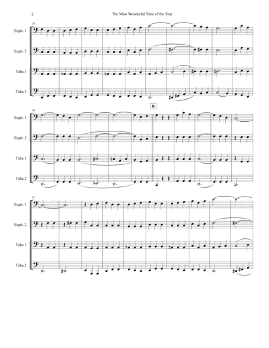 The Most Wonderful Time Of The Year Brass Ensemble scores gallery preview page 2