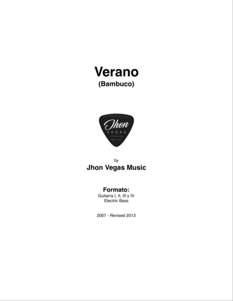 Verano - 4 Guitars & Electric Bass Small Ensemble scores gallery preview page 1