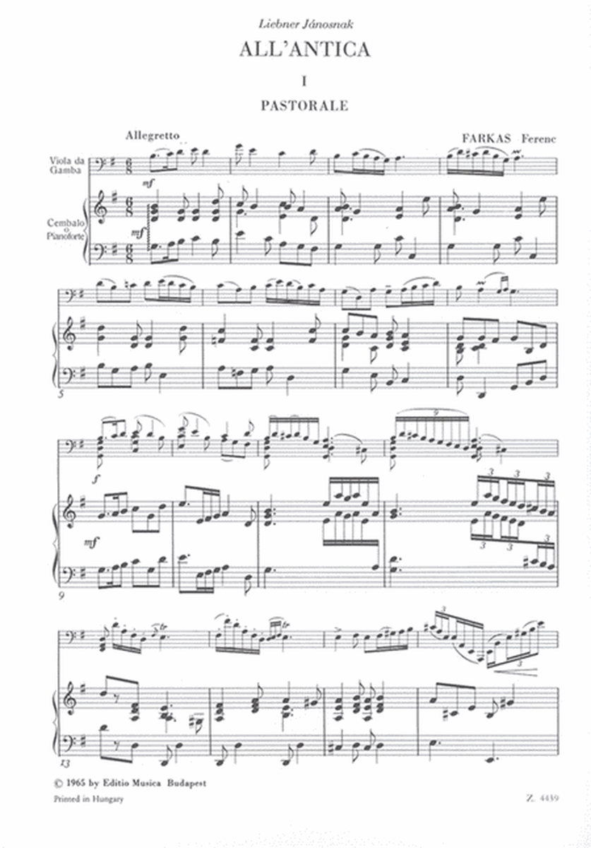 All'antica für Viola da gamba (Violoncello) und