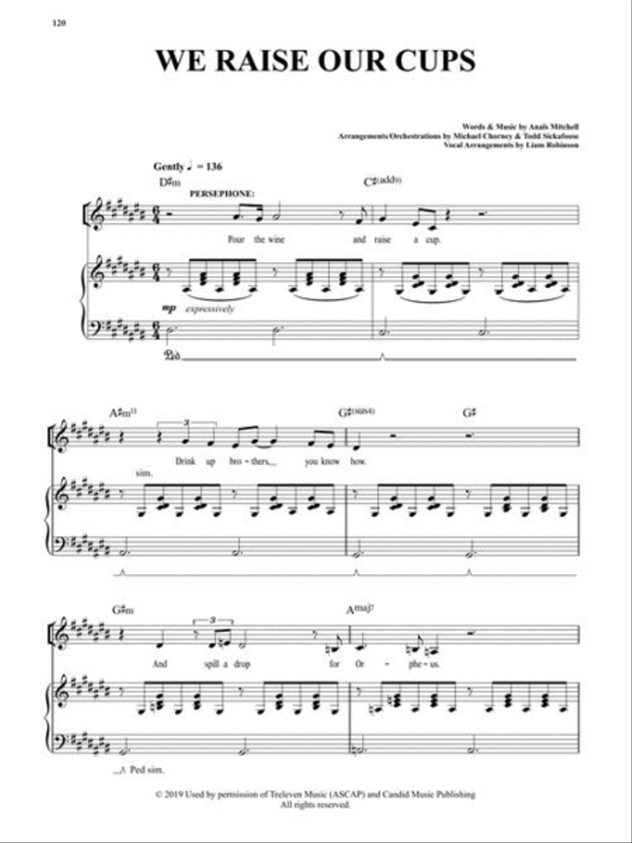 Hadestown Piano, Vocal, Guitar scores gallery preview page 6