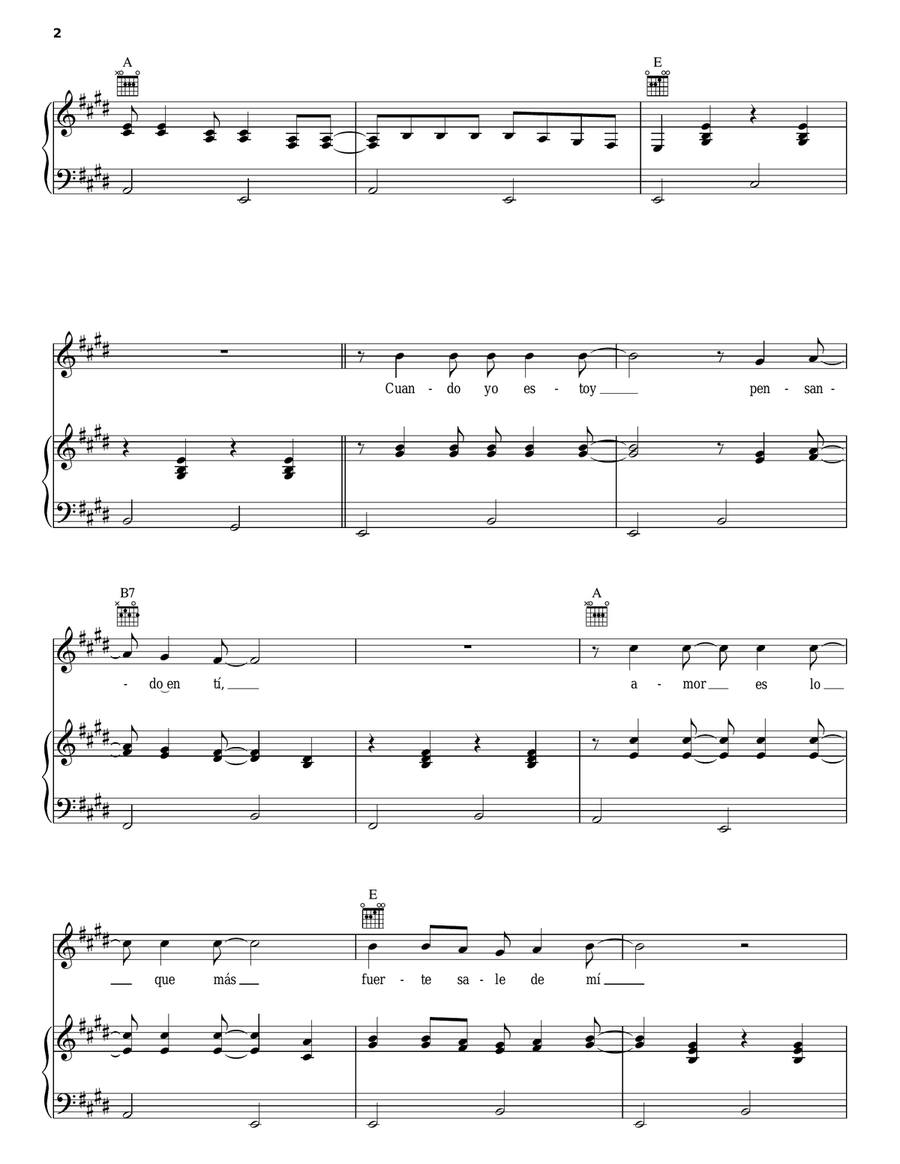 Lo Que Me Gusta A Mi Piano, Vocal, Guitar scores gallery preview page 2
