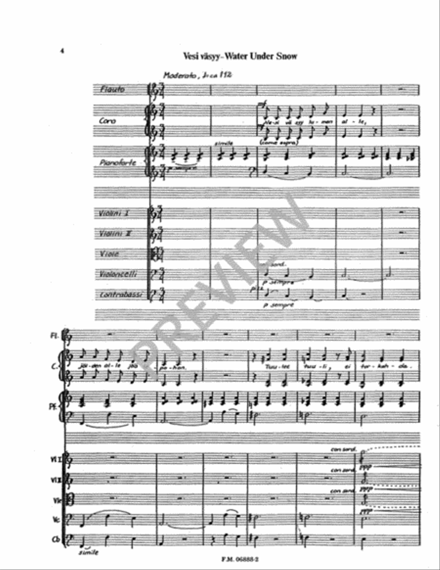 Water Under Snow Is Weary (Full Score and Instrumental Parts)) String Orchestra scores gallery preview page 5