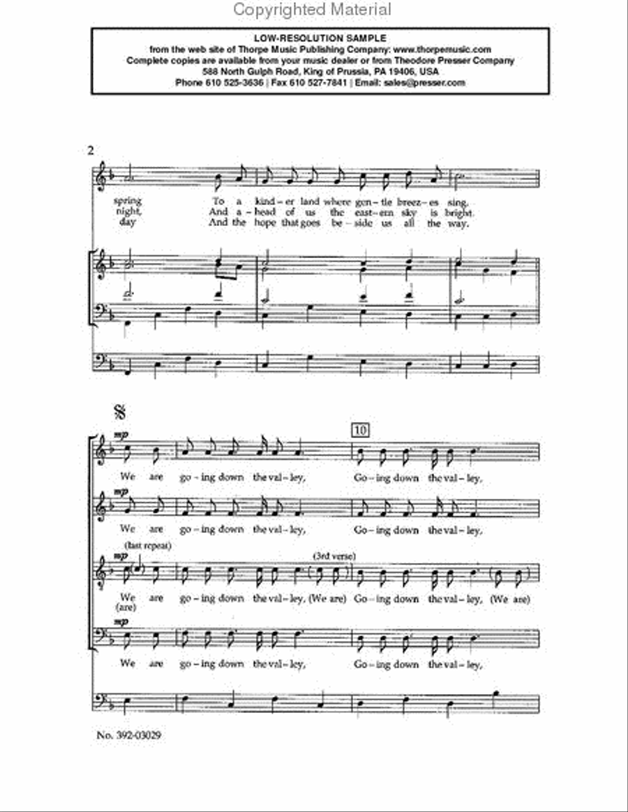 Going Down the Valley Choir scores gallery preview page 3
