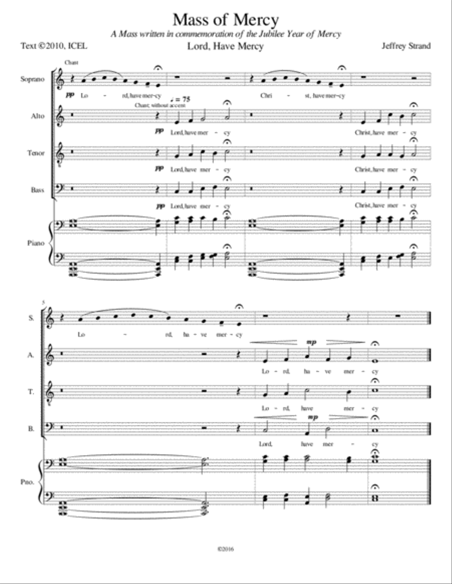 Mass of Mercy in A minor 4-Part scores gallery preview page 1