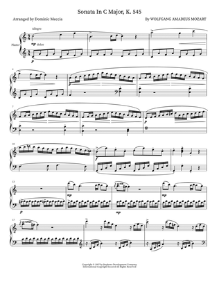 Book cover for Sonata In C Major, K. 545