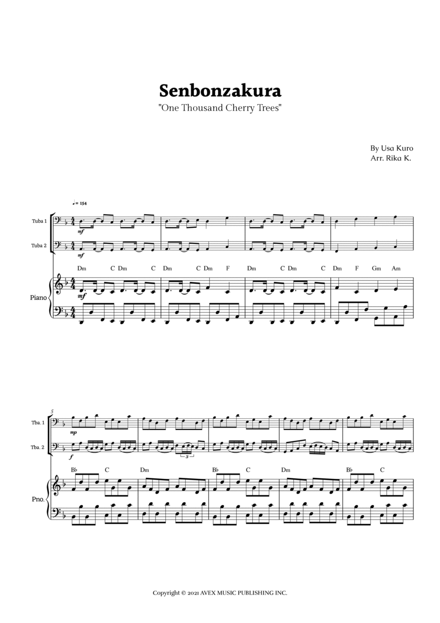 Senbonzakura Brass Duet scores gallery preview page 1