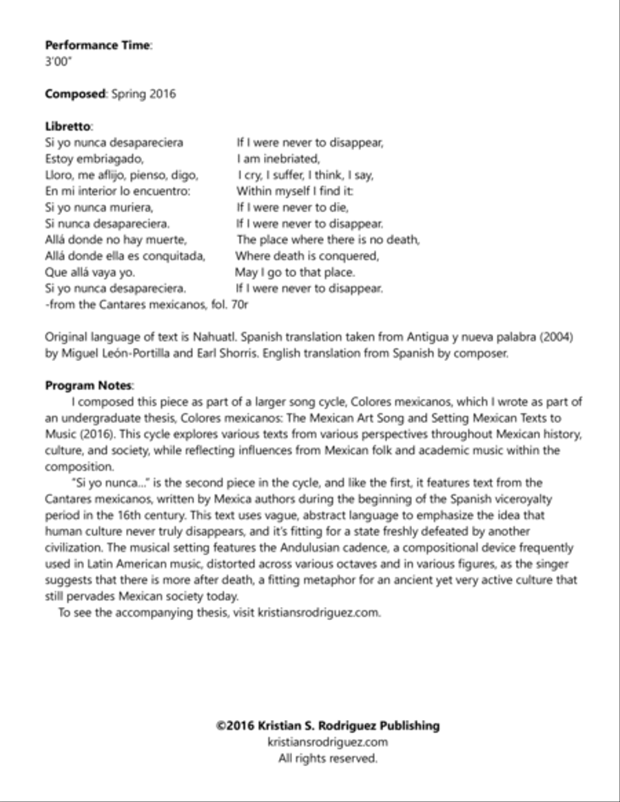 Si yo nunca desapareciera (HIGH VOICE) High Voice scores gallery preview page 2