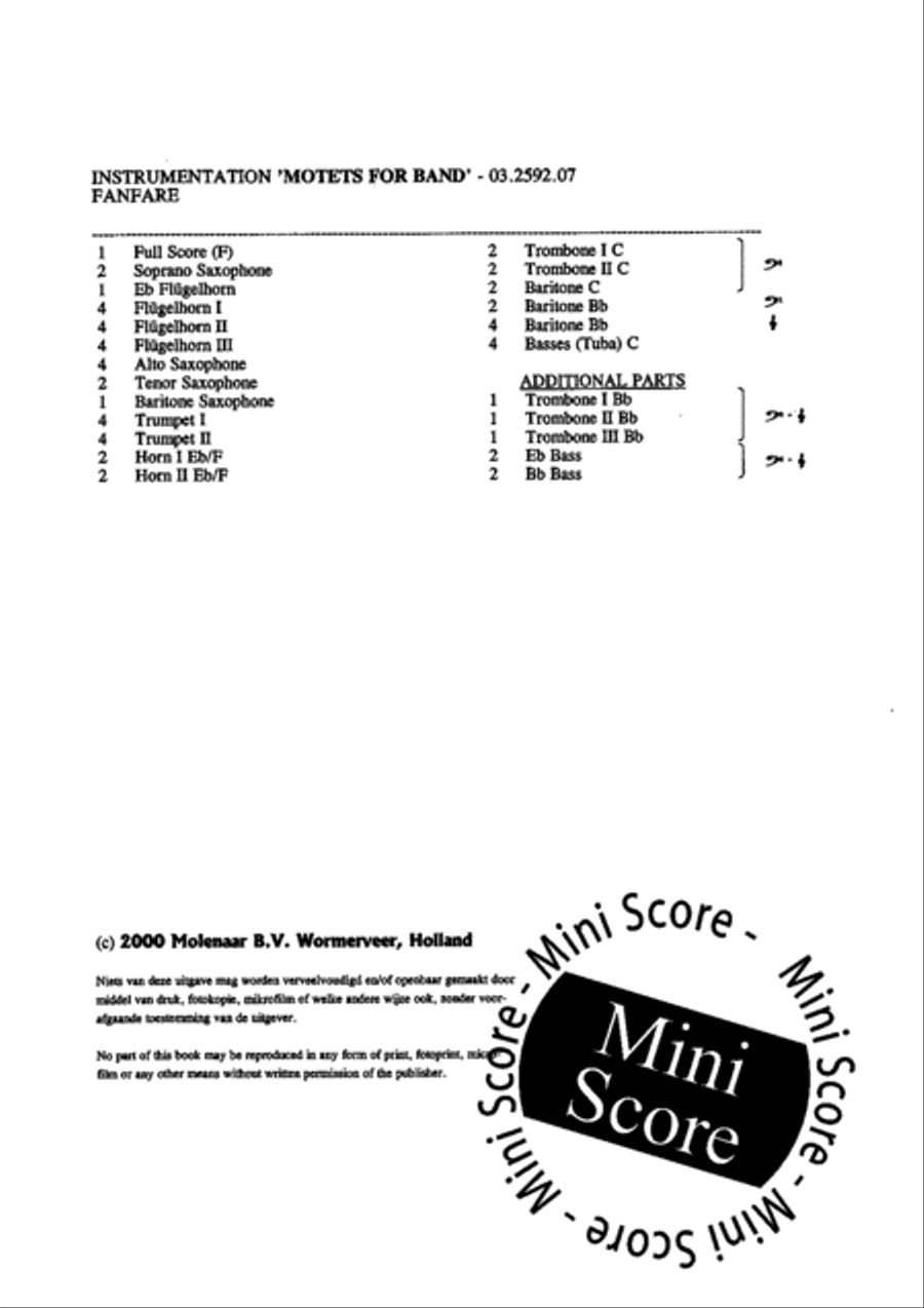 Motets for Band Fanfare Band scores gallery preview page 4