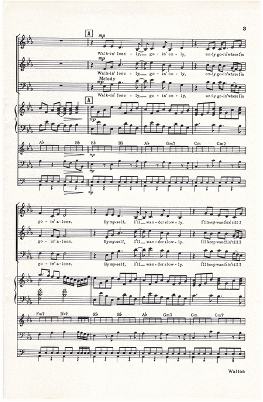 Walkin' Lonely (Vocal Score) Divisi scores gallery preview page 3