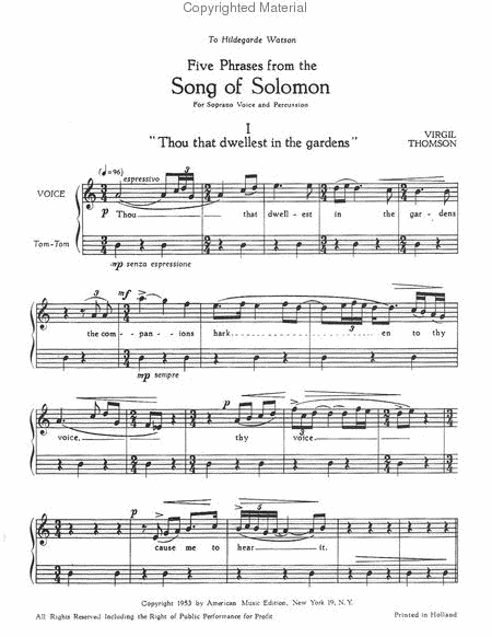 Five Phrases From the Song of Solomon