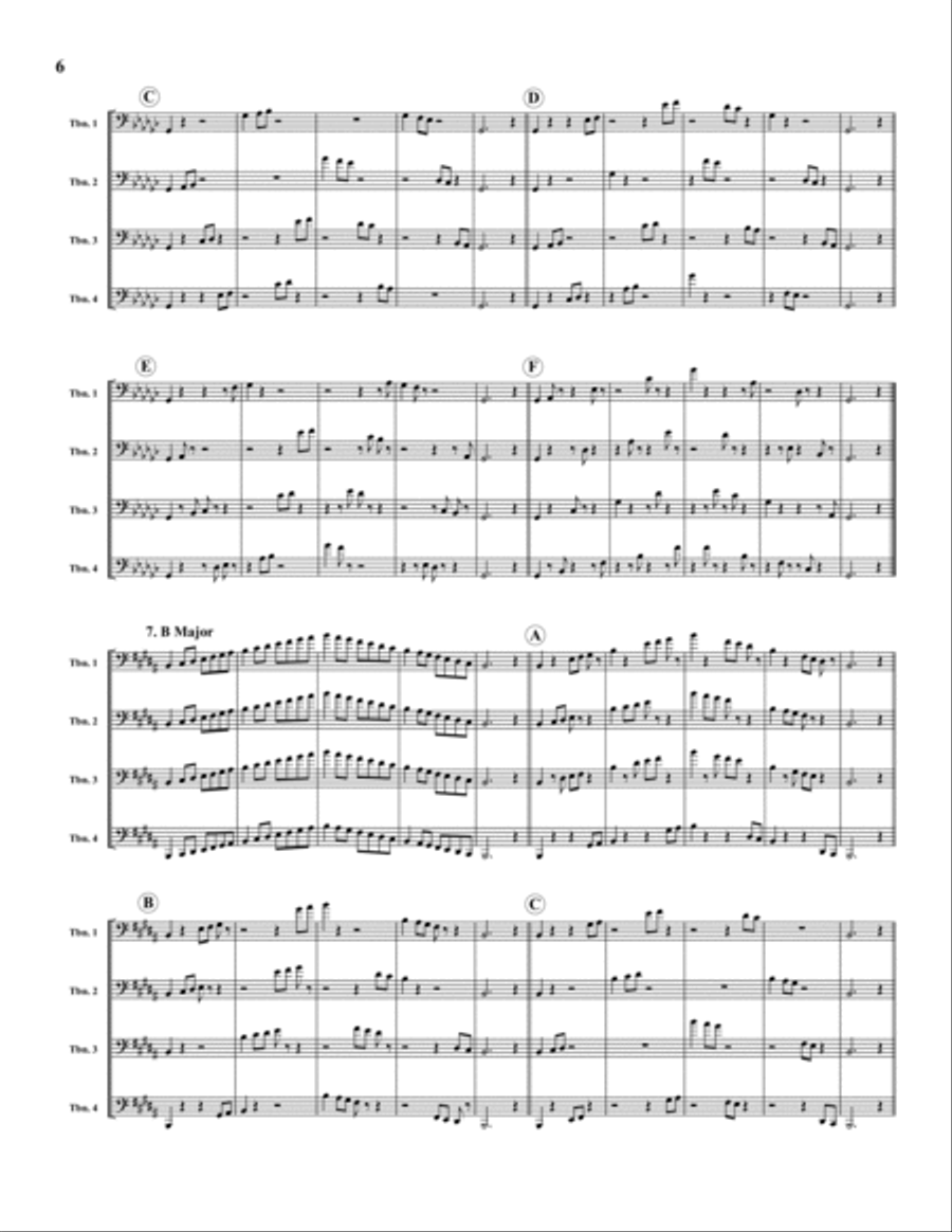Donut Etudes: Coordination Studies in 12 Keys for 4-Part Trombone Ensemble, Volume 1 4-Part scores gallery preview page 6