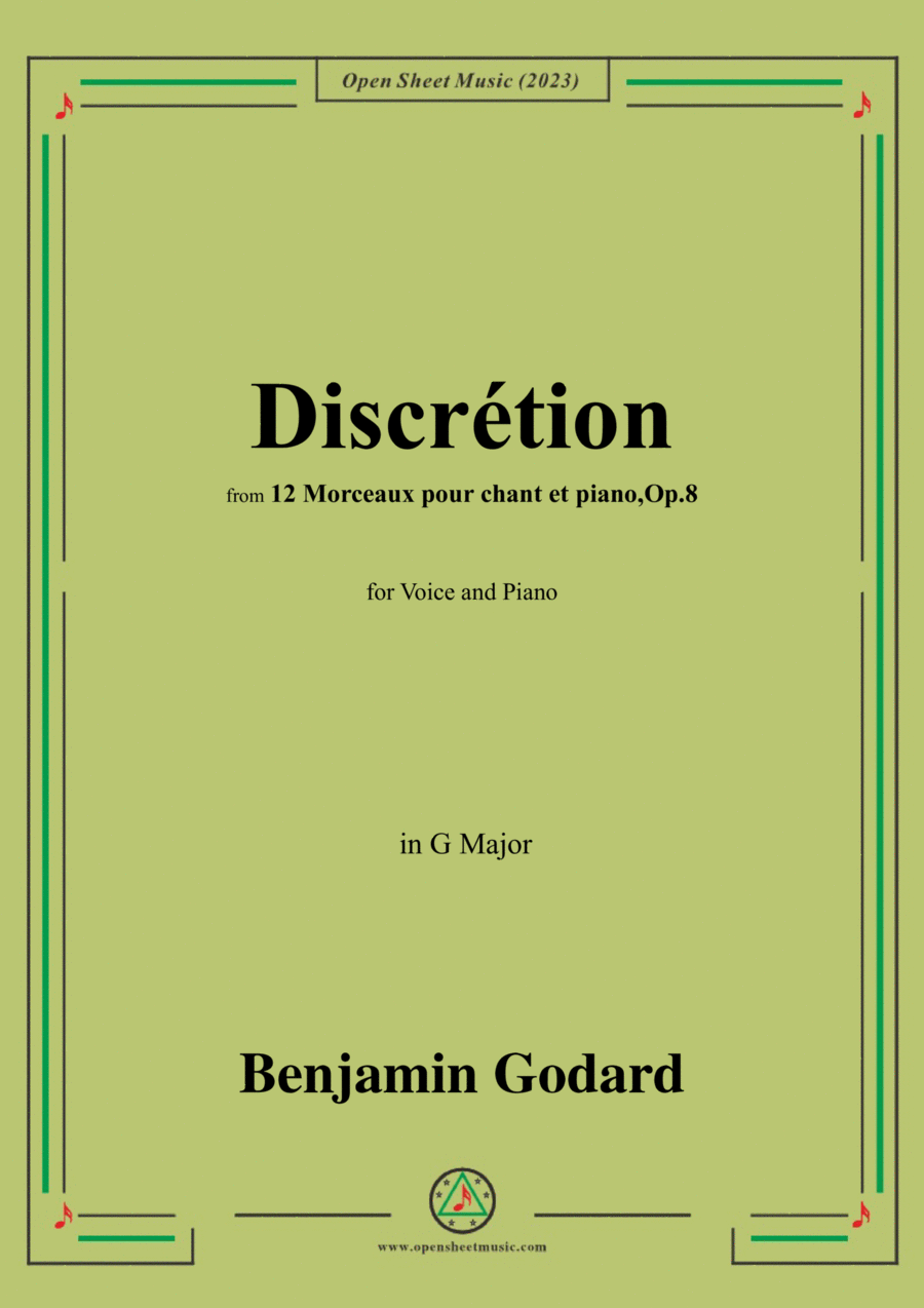 B. Godard-Discrétion,in G Major,Op.8 No.4 Voice scores gallery preview page 1