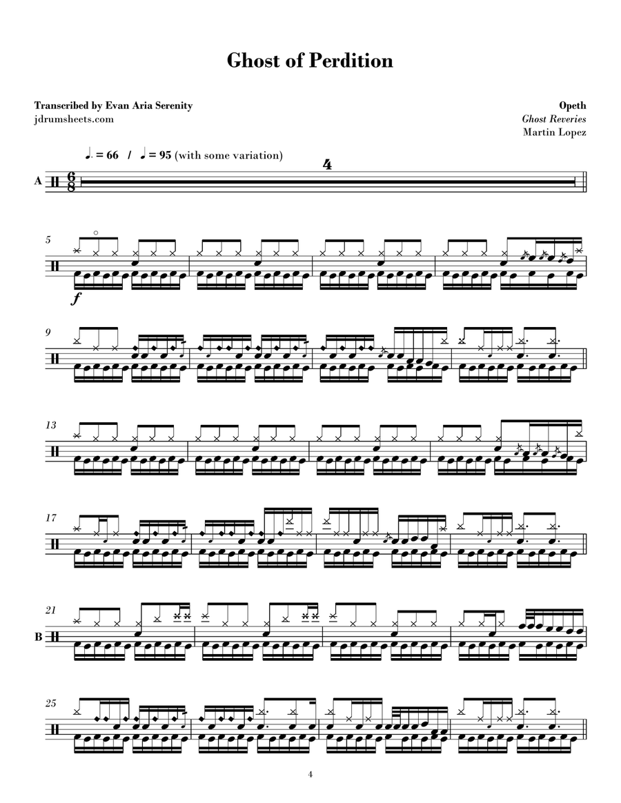 Ghost Of Perdition Drum Set scores gallery preview page 1