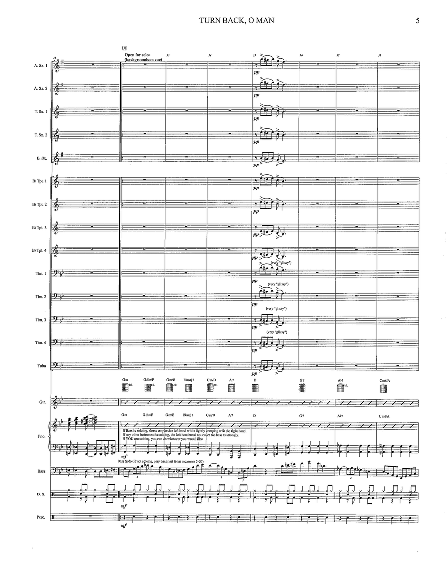 Turn Back, O Man Jazz Ensemble scores gallery preview page 5