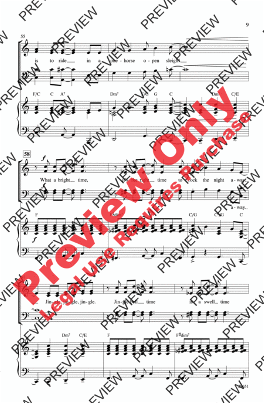 Jingle Bells Rock! (A Medley) 4-Part scores gallery preview page 8