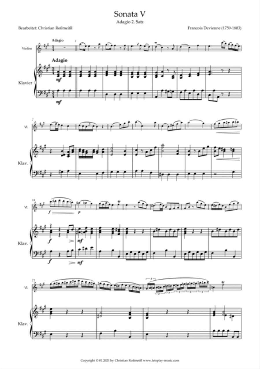 Devienne Sonata V Part 2 for Violin