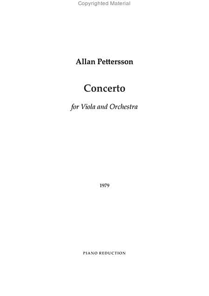 Konsert for viola och orkester - Klaverutdrag