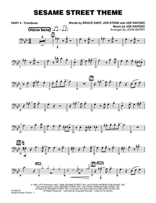 Book cover for Sesame Street Theme - Part 4 - Trombone