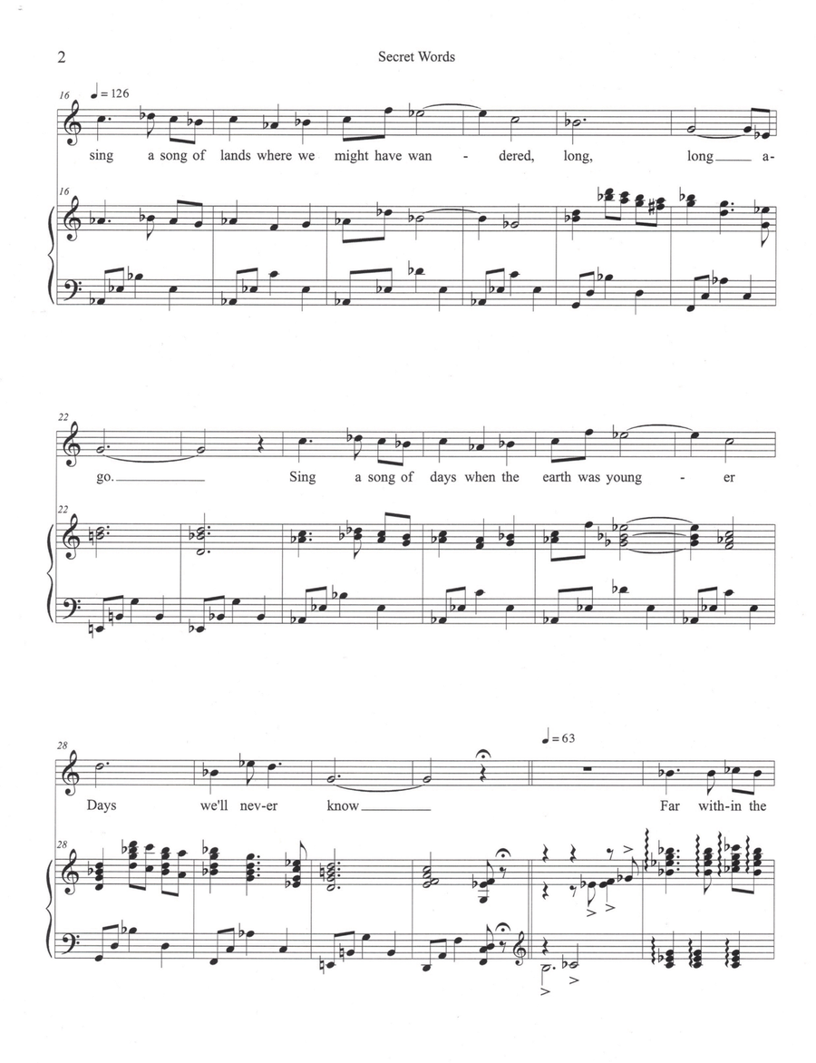 Secret Words Piano, Vocal scores gallery preview page 2