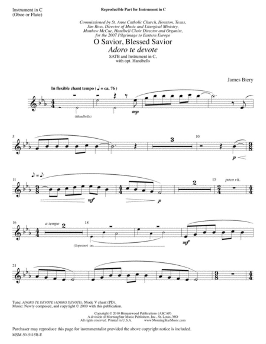 O Savior, Blessed Savior (Adoro te devote) Choir scores gallery preview page 3