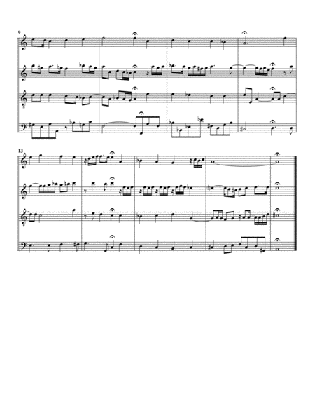 Herzlich tut mich verlangen, BWV 727 (arrangement for 4 recorders)
