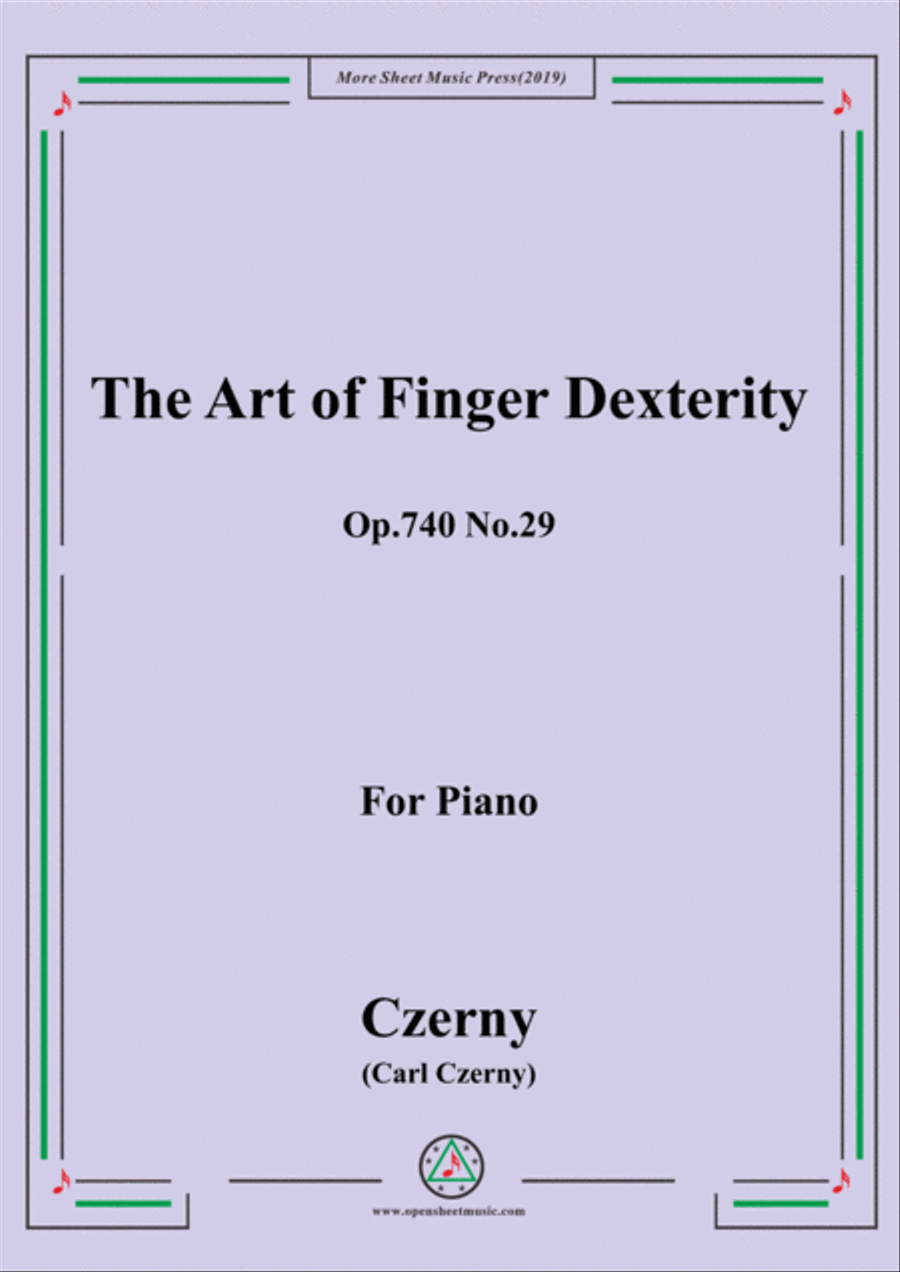 Czerny-The Art of Finger Dexterity,Op.740 No.29,for Piano Piano Solo scores gallery preview page 1
