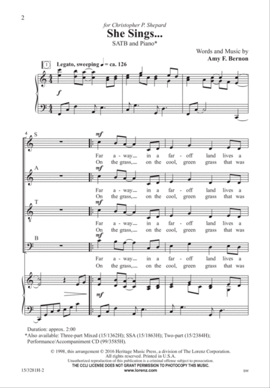She Sings... 4-Part scores gallery preview page 2