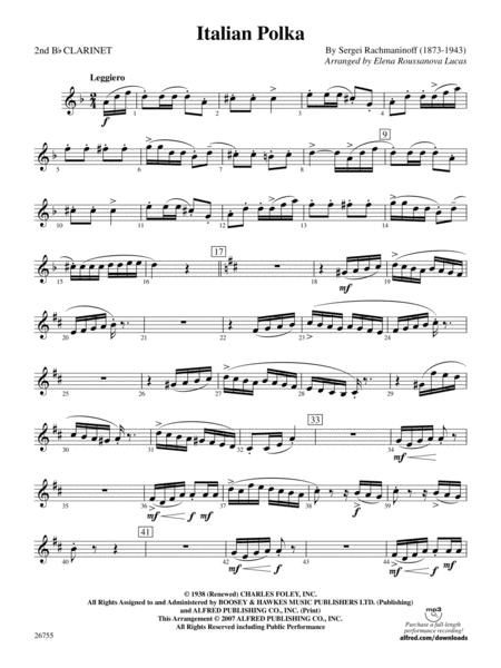 Italian Polka: 2nd B-flat Clarinet