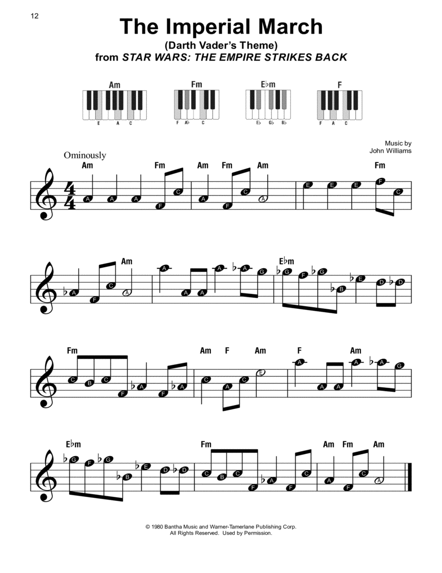 The Imperial March (from Star Wars: The Empire Strikes Back) Easy Piano scores gallery preview page 1