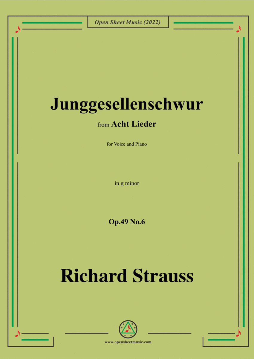Richard Strauss-Junggesellenschwur,in g minor image number null