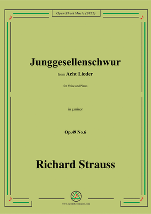 Richard Strauss-Junggesellenschwur,in g minor