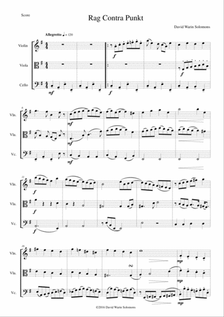 Rag Contra Punkt for string trio String Trio scores gallery preview page 1