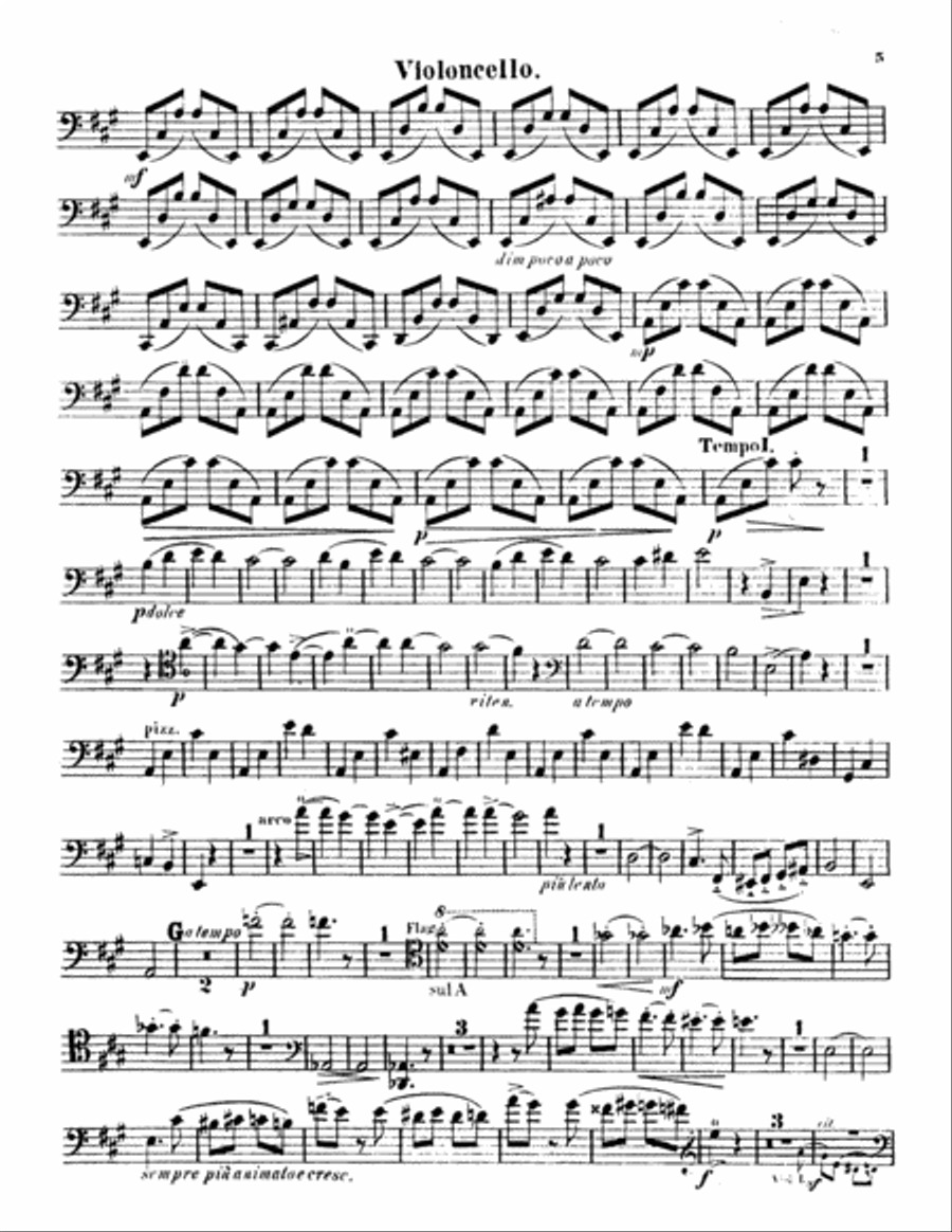 String Quartet No. 1 in A: Cello String Quartet scores gallery preview page 5