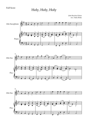 Holy, Holy, Holy (Traditional Christian Song) for Alto Saxophone Solo and Piano Accompaniment