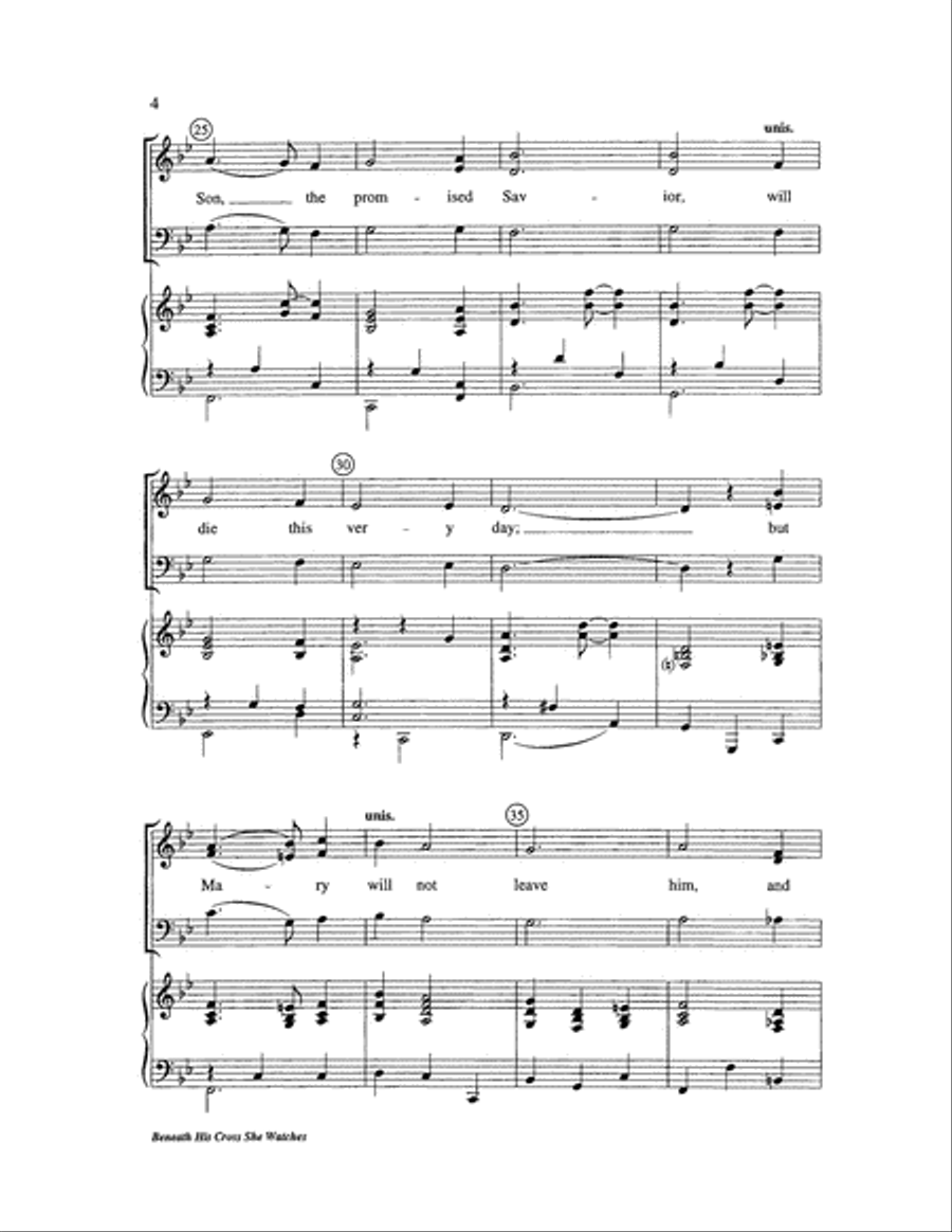 Beneath His Cross She Watches 3-Part scores gallery preview page 4